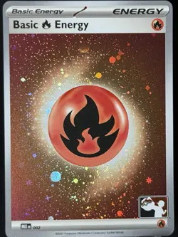 DOUBLE SWIRL 🌀 Play! Pokemon Stamped Promo Fire Energy Cosmo Holo - NM #2 - Image 4