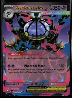 Mega Chandelure ex 038/084 Pitch Black Holo Double Rare Pokemon - Image 1