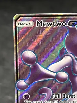 2017 Pokemon Mewtwo GX 72/73 Shining Legends Ultra Rare Full Art Holo NM - Image 3