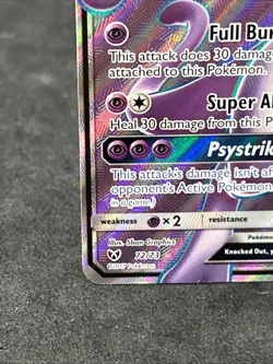 2017 Pokemon Mewtwo GX 72/73 Shining Legends Ultra Rare Full Art Holo NM - Image 4