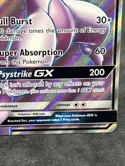 2017 Pokemon Mewtwo GX 72/73 Shining Legends Ultra Rare Full Art Holo NM - Image 5