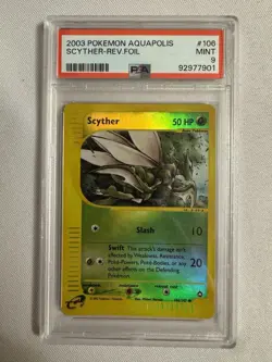 2003 Pokemon Scyther Reverse Holo E Reader Aquapolis 106/147 - PSA 9 Mint! WOTC - Image 1