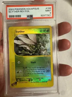 2003 Pokemon Scyther Reverse Holo E Reader Aquapolis 106/147 - PSA 9 Mint! WOTC - Image 2