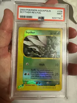2003 Pokemon Scyther Reverse Holo E Reader Aquapolis 106/147 - PSA 9 Mint! WOTC - Image 4