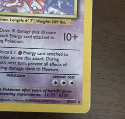 Mewtwo Holo - Pokemon 1999 Base Set #10 - Image 4