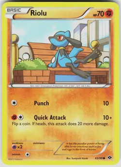 Riolu 63/99 Common Next Destinies Pokemon Near Mint - Image 1