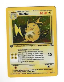 1999 Pokemon Fossil RAICHU 1st Edition Holo Rare 14/62 - Image 1