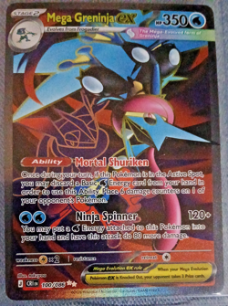 Pokemon Mega Greninja ex 100/086 Me04 Chaos Rising Holo Full Art Ultra Rare NM - Image 1