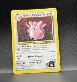 Wizards of the Coast Pokemon TCG Erika's Clefable Holo Rare 3/132 EN 2000 70HP - Image 1