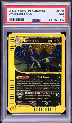 2003 POKEMON AQUAPOLIS #H29 UMBREON-HOLO PSA 7 *NEW CERT* - Image 1
