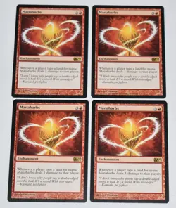 4x MANABARBS Red Rare Enchantment M10 MTG Card - Image 1