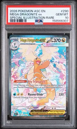2026 POKEMON ASCENDED HEROES SPECIAL ILLUSTRATION RARE MEGA DRAGONITE EX PSA 10 - Image 1