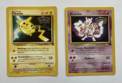 Pokemon Pikachu #4 Mewtwo #3 WB Movie Promo Lot WOTC Black Star Promo - Image 1