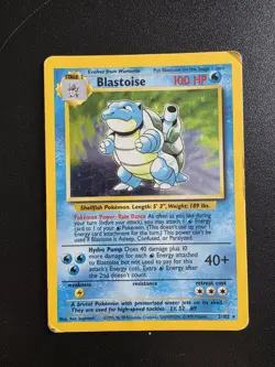 Pokemon TCG Blastoise 2/102 Holo Rare Base Set Card WOTC 1999 - Image 1