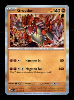 Groudon 108/217 Rare Ascended Heroes Pokemon Holo Near Mint - Image 1