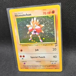 Hitmonchan 8/130 Holo Base Set 2 DMG Pokemon - Image 1