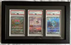 2023 Pokemon 151 PSA 10 Venusaur Charizard Blastoise EX Set Framed UV Protection - Image 1