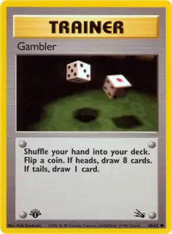 NM Gambler [Fossil 60/62] Unlimited Common Pokemon TCG - Image 1