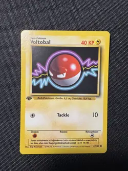 POKEMON 1st Edition Voltorb (Voltobal) 67/102 NM Near Mint GERMAN Base set - Image 1