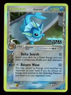 VAPOREON 2007 Pokemon EX Delta Species Stamped Reverse Holo Rare #18/113 - Image 1