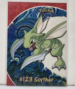 2000 Topps Pokemon TV Animation Edition Scyther #123 PC9 Clear Card English NM - Image 1