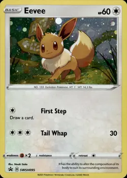 Eevee SWSH095 COSMO HOLO Sword & Shield Promo P NM Naoki Saito Pokemon - Image 1