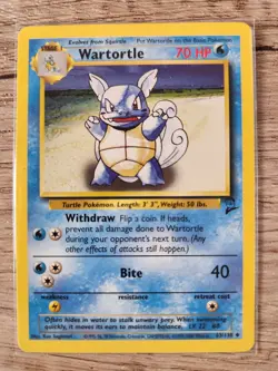 Wartortle 63/130 Base Set 2 Unlimited WOTC Uncommon Vintage Pokemon Card LP/NM - Image 1