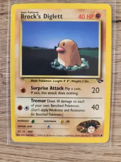 Pokemon Brock's Diglett 67/132 Common Unlimited Gym Challenge NM Trading Card - Image 1