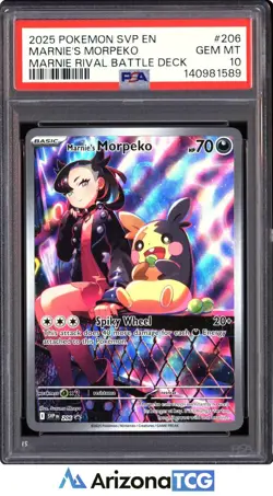 Pokemon 2025 Marnie's Morpeko 206 Marnie Rival Battle Deck GEM MINT PSA 10 - Image 1