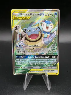 The Pokemon Company Blastoise & Piplup GX 215/236 TAG TEAM Alt NM HL3 - Image 1