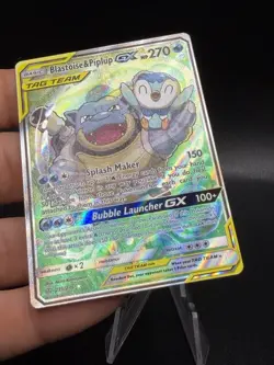 The Pokemon Company Blastoise & Piplup GX 215/236 TAG TEAM Alt NM HL3 - Image 2