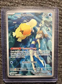 Pokemon Misty's Psyduck Illustration Rare Full Art Holo Sv10 193/182 - Image 3