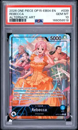 2026 One Piece Op15-EB04 Rebecca Alt Art Leader PSA 10 - Image 1
