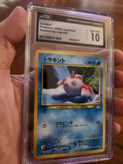 2000 Pokemon CGC 10 Gem Mint Japanese Neo Revelation Goldeen #118 Card - Image 1
