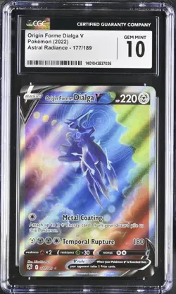 CGC 10 Origin Forme Dialga V 177/189 Alt Full Art Astral Radiance Pokemon Card - Image 1