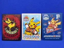 Pokemon World Championships 2025 Anaheim 3 Individual Card Sleeves Lot Pikachu - Image 1