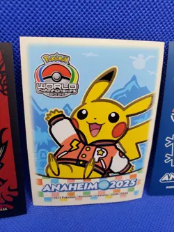 Pokemon World Championships 2025 Anaheim 3 Individual Card Sleeves Lot Pikachu - Image 3