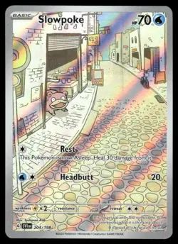 Pokemon Cards Slowpoke 204/198 Holo Scarlet & Violet Illustration Rare LP - Image 1