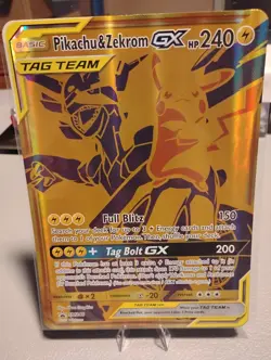 Pokemon TCG Pikachu & Zekrom GX SM248 JUMBO Gold Ultra Rare Promo Card - Image 1