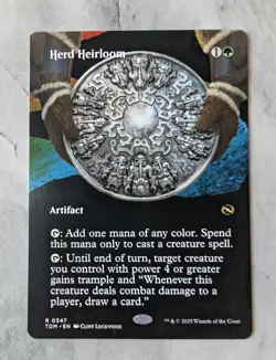 Herd Heirloom (Borderless) | Rare MTG TDM | Artifact Mana Ramp Draw Trample | NM - Image 1