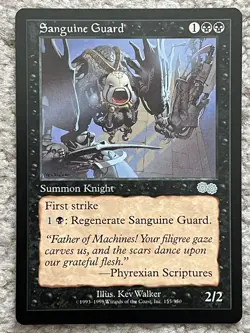 MTG Sanguine Guard URZA'S SAGA NM BLACK UNCOMMON Magic the Gathering - Image 1
