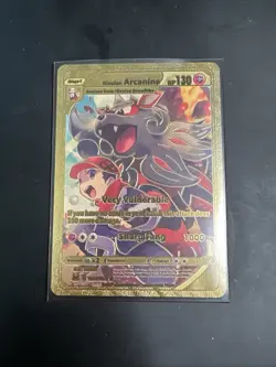 1 Stage Hisuian Arcanine Pokemon Gold Foil Cards - TCG Deck Gold Foil - Image 1