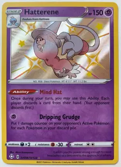 Hatterene SV056/SV122 Shining Fates: Shiny Vault Holo Pokemon - Image 1
