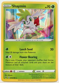 Shaymin 015/185 Swsh04: Vivid Voltage Holo Pokemon - Image 1