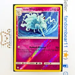 Alolan Ninetales REVERSE HOLO RARE card 145/236 Sun & Moon Cosmic Eclipse 2019 - Image 1
