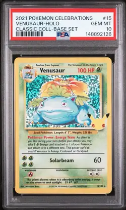 2021 POKEMON CELEBRATIONS CLASSIC COLLECTION #15 VENUSAUR-HOLO PSA 10 - Image 1