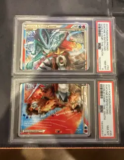 Pokemon 2011 Promo Suicune & Entei LEGEND PSA 8 Holo Lot 2 #94 & #95 sequential - Image 1