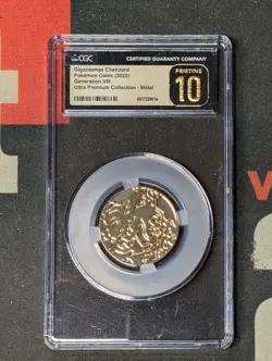 CGC 10 PRISTINE Charizard UPC Ultra Premium Collection Metal Card Game Coin 2022 - Image 1