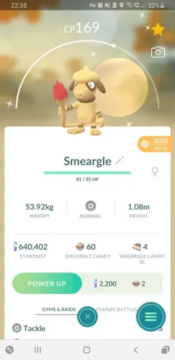✨Shiny Smeargle (Schillernd Farbeagle) Pokemon GO✨ Mini PTC 80k - Image 1