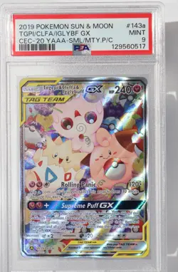 Pokemon 2019 Togepi & Cleffa & Igglybuff GX SM 143A/236 - PSA 9 - Image 1